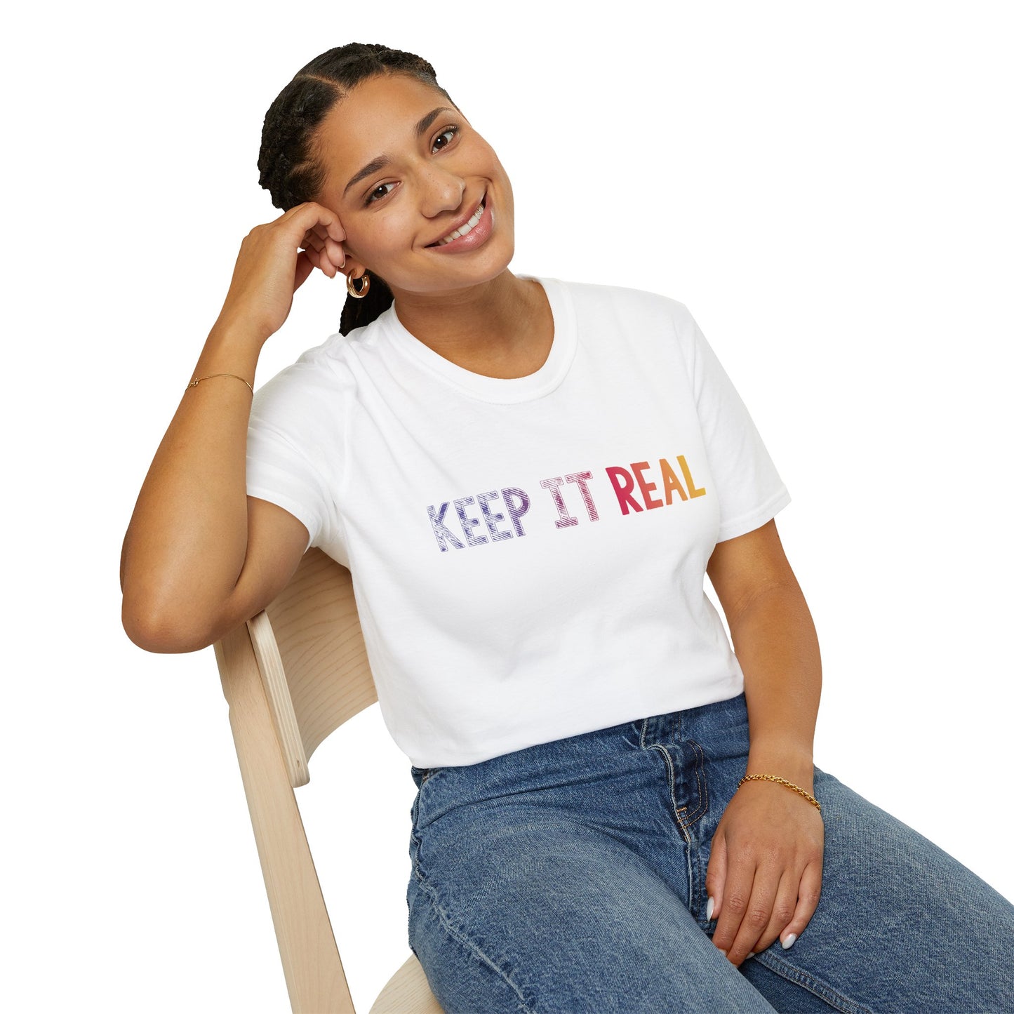 White Keep It Real Tee