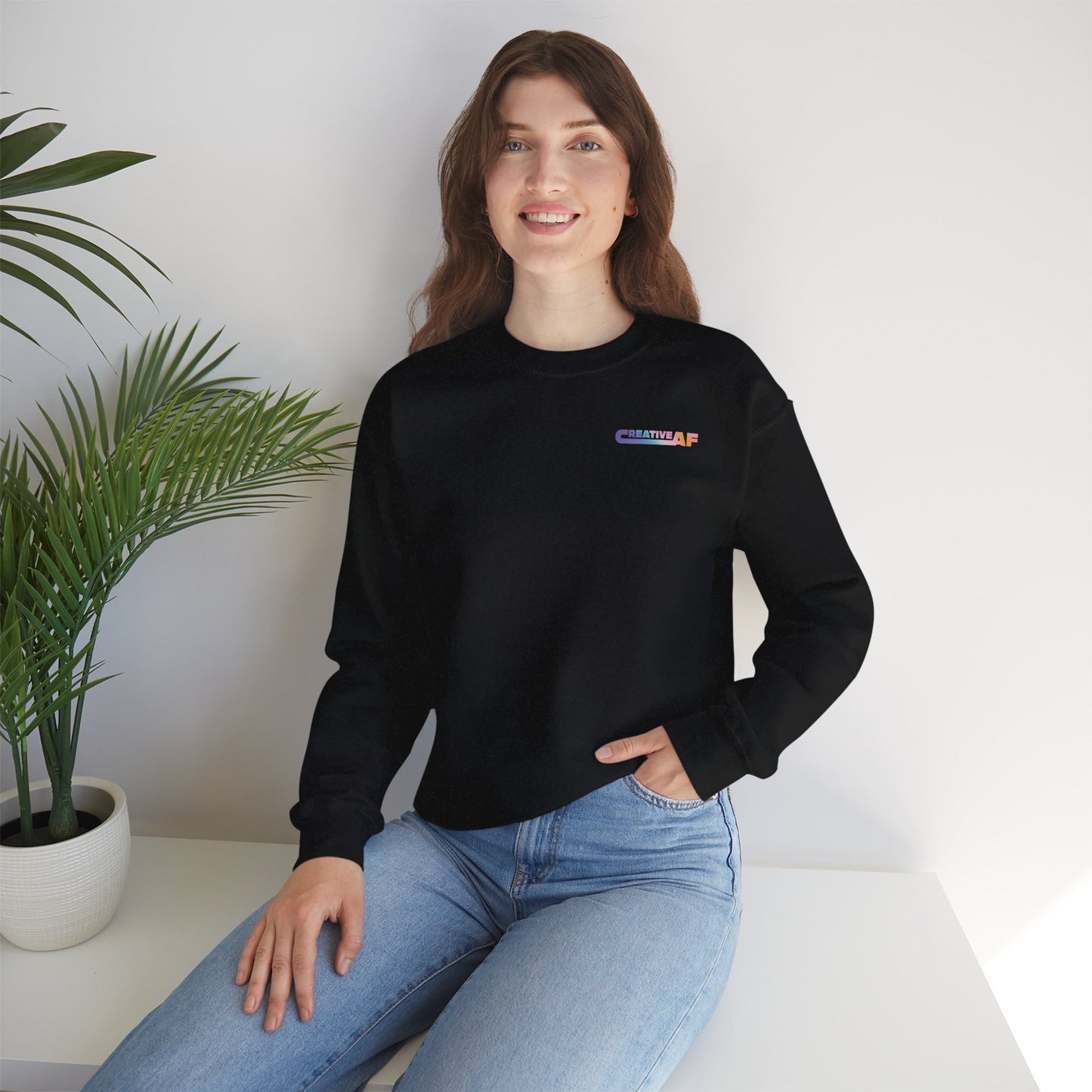 Black Creative AF Crewneck Sweatshirt
